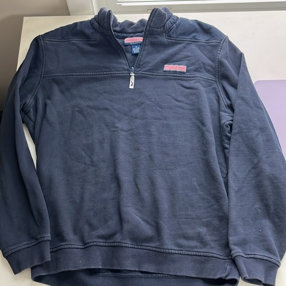 Vineyard Vines Navy Pullover 1/4-Zip Classic Shep Size Medium - Picture 2 of 3